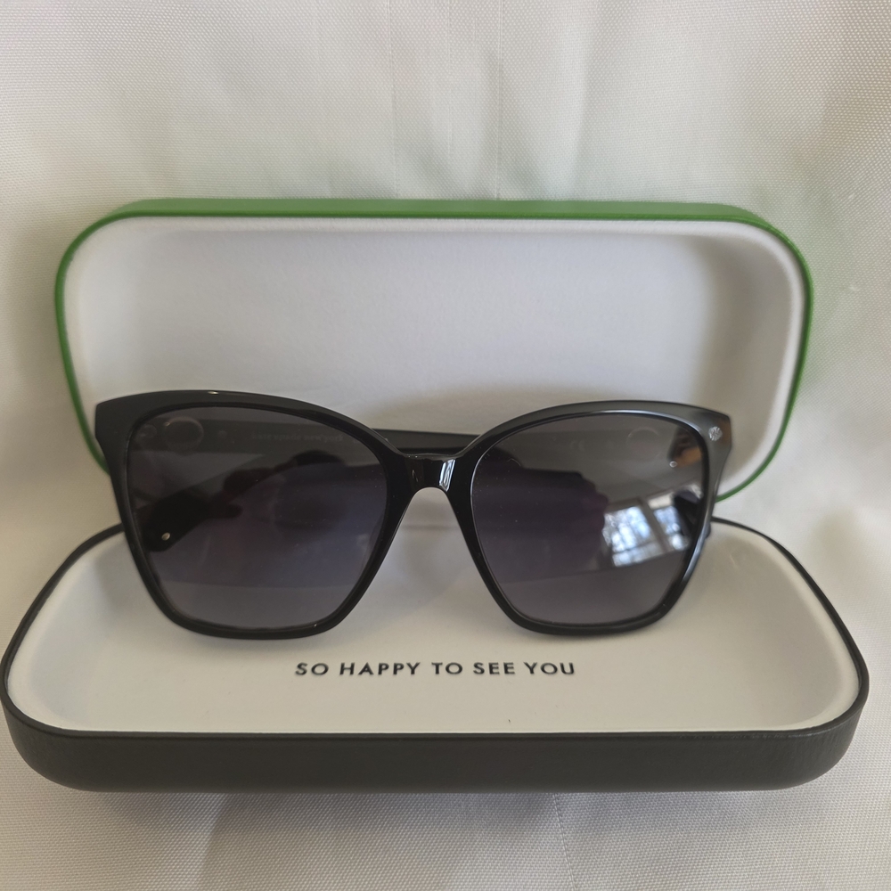 Kate Spade Amiyah Sunglasses -80790 - Black - Dark Gray Gradient Women Cat Eye